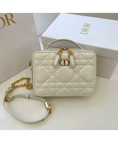 DIOR DIOR CARO BOX BAG WITH CHAIN