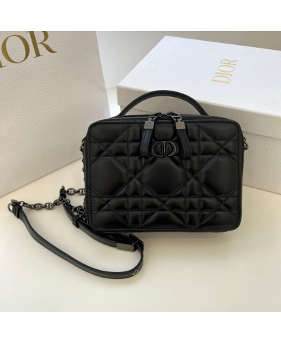 DIOR DIOR CARO BOX BAG WITH CHAIN