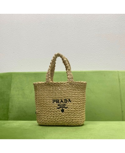 Borsa shopping small in rafia PRADA