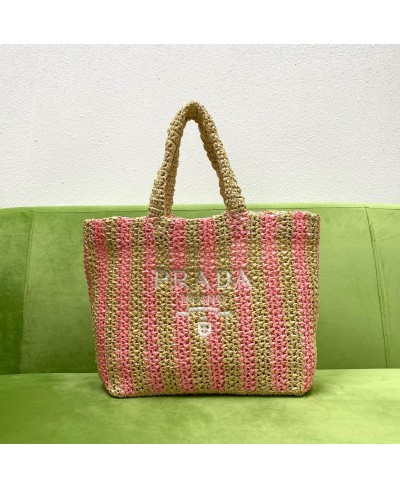 PRADA Large raffia tote bag