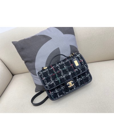 CHANEL SMALL FLAP BAG WITH TOP HANDLE